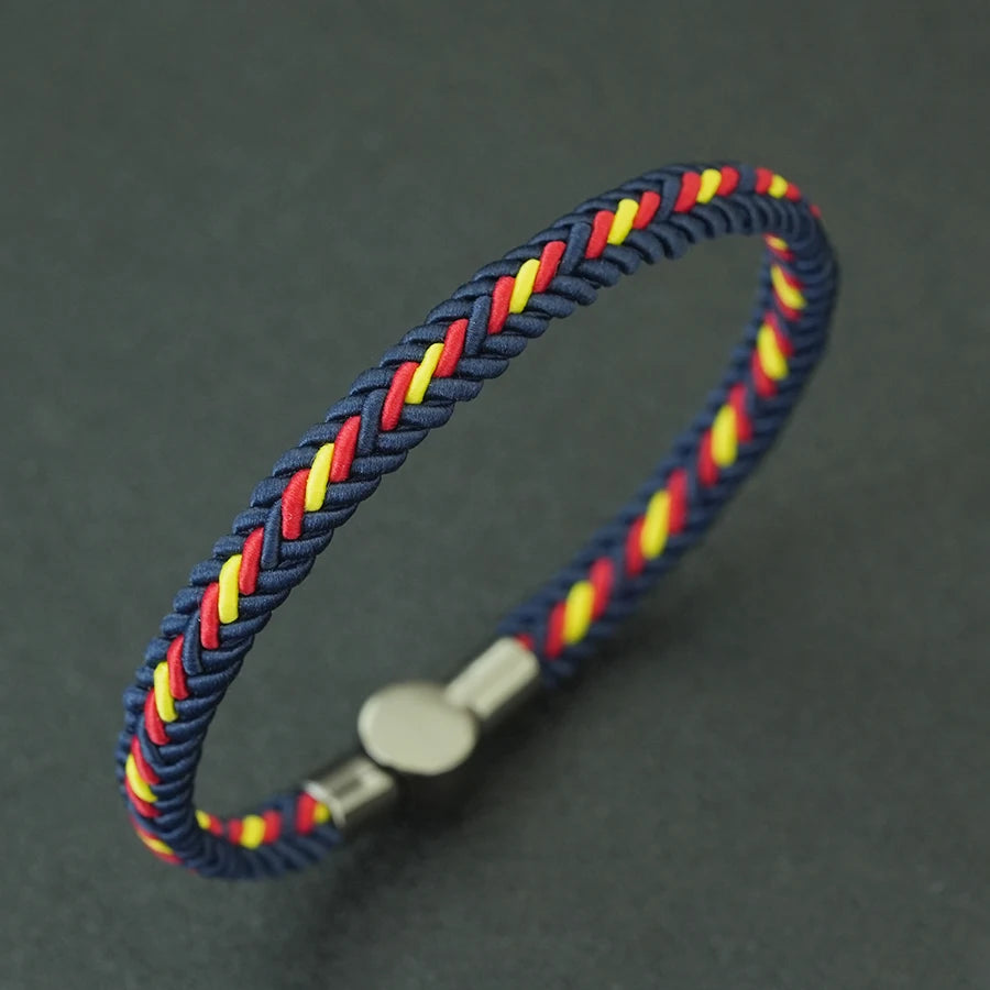 Handmade Ethnic Braided String Bracelet – Unisex Lucky Thread Couple Bangle with Magnetic Clasp, 18.5/20.5/22.5 cm (7.3/8.1/8.9 in)