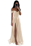 Off-the-Shoulder Lace V-Neck Backless Ball Gown — Floor-Length Bridesmaid & Prom Dress (Black, White, Burnt Orange)