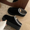 Women's Winter Shearling Fur Ankle Platform Mini Boots - Leather-Lined Warm Booties