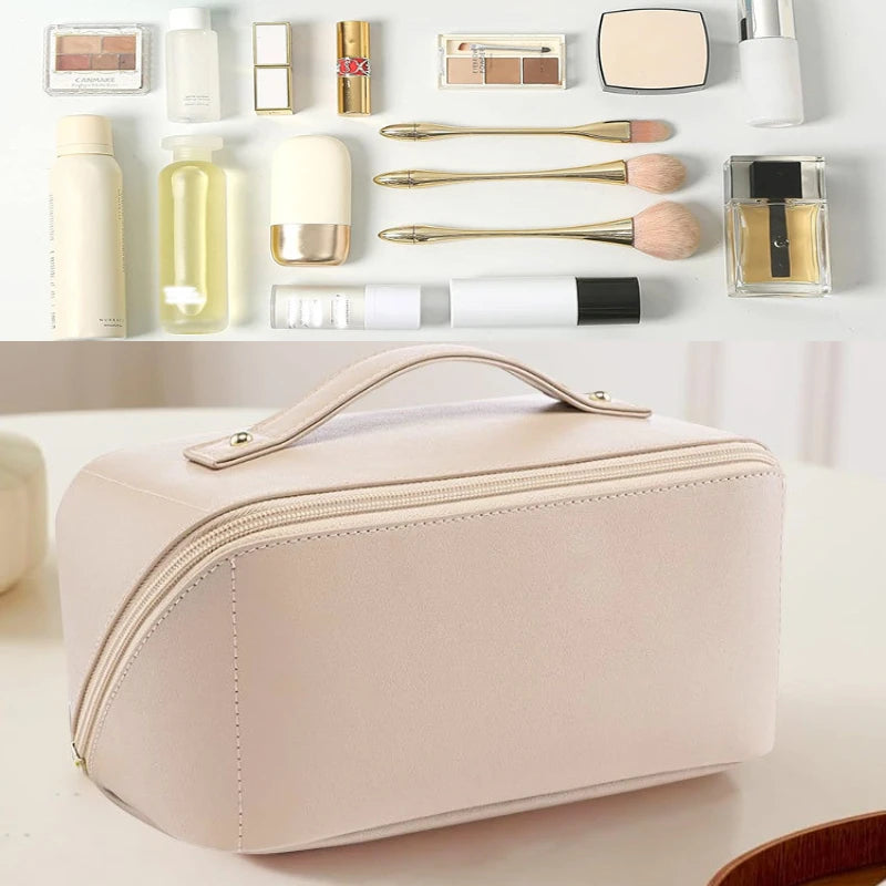Travel Makeup Organizer Bag for Women – Luxury Polyester Toiletry & Cosmetic Case with Zipper