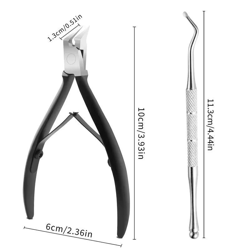 Stainless Steel Toenail Clipper Set – Ingrown & Thick Toenail Nipper Manicure Pedicure Kit