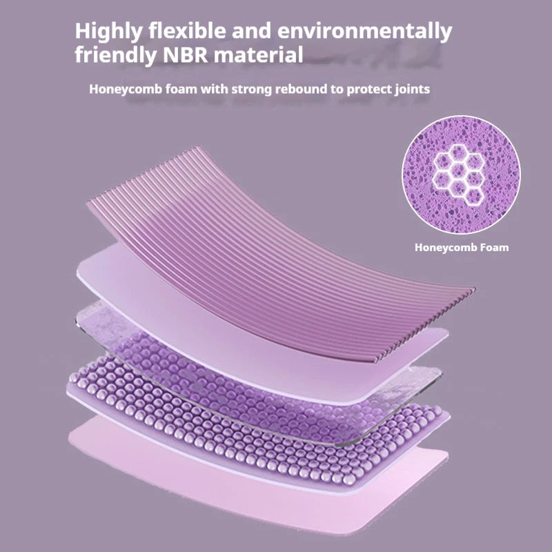 Thick Yoga Knee & Elbow Support Pad 44 x 30 cm (17.3 x 11.8 in) 4 cm, Pilates Exercise Balance Mat, Purple/Black