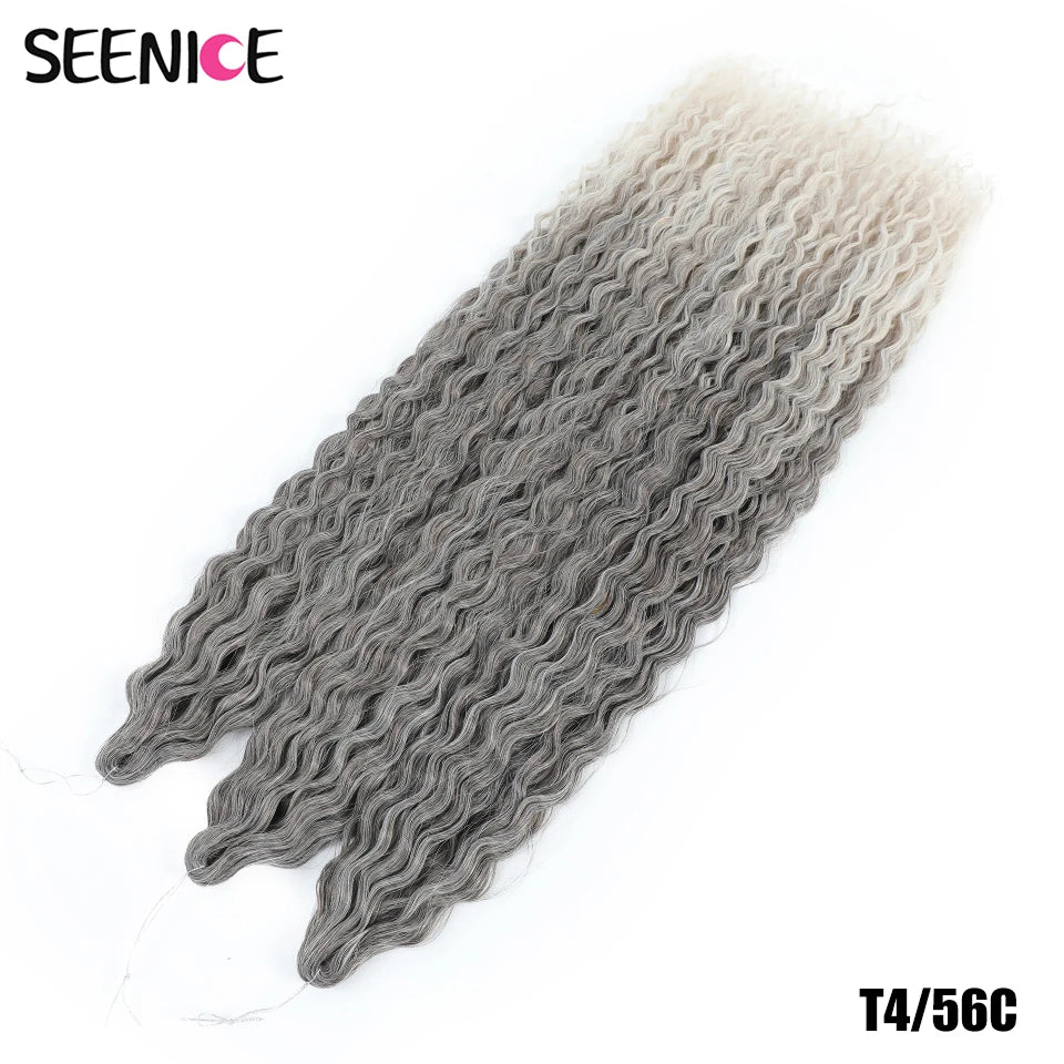 Ariel Water Wave Twist Crochet Braids – Ombre Synthetic Deep Wave Hair Extensions, 22 Inch (55 cm)