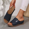 Women's Summer Soft Platform Wedge Sandals Peep Toe Flip Flops Medium Heel 1.2–2.0 in (3–5 cm) Casual Beach Shoes
