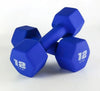 Rubber Hex Dumbbells 2–15 lb (0.9–6.8 kg) Neoprene Coated Non-Slip Home Gym Weights