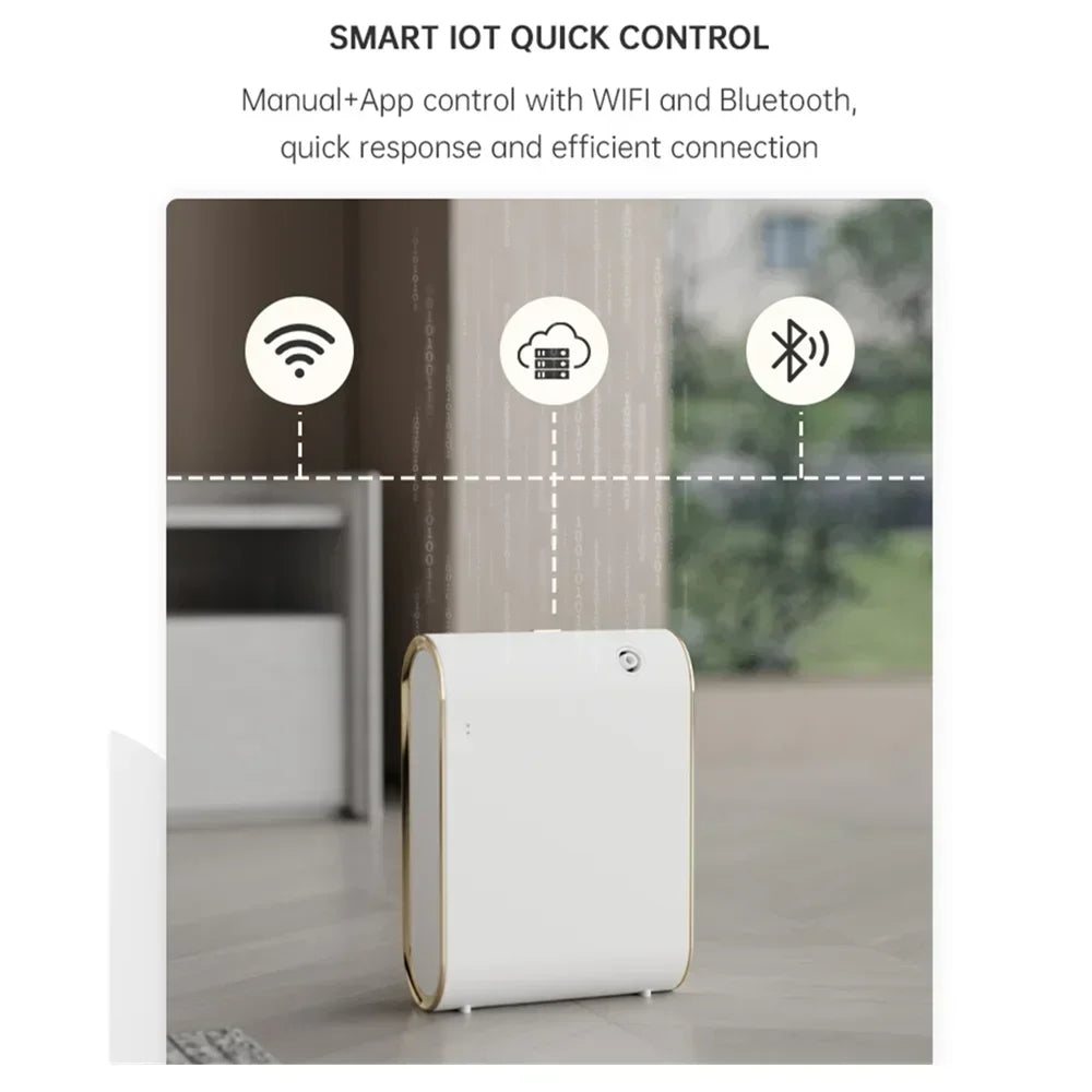 Smart Wall-Mounted Aroma Diffuser 350ml (11.8 fl oz) — WiFi & Bluetooth App Control, Low-Noise Scent Machine for Home & Hotel