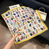 Luxury Square Silk-Feel Scarf 70 x 70 cm (27.6 x 27.6 in) Korean Fashion Floral Bandana Kerchief Wrap