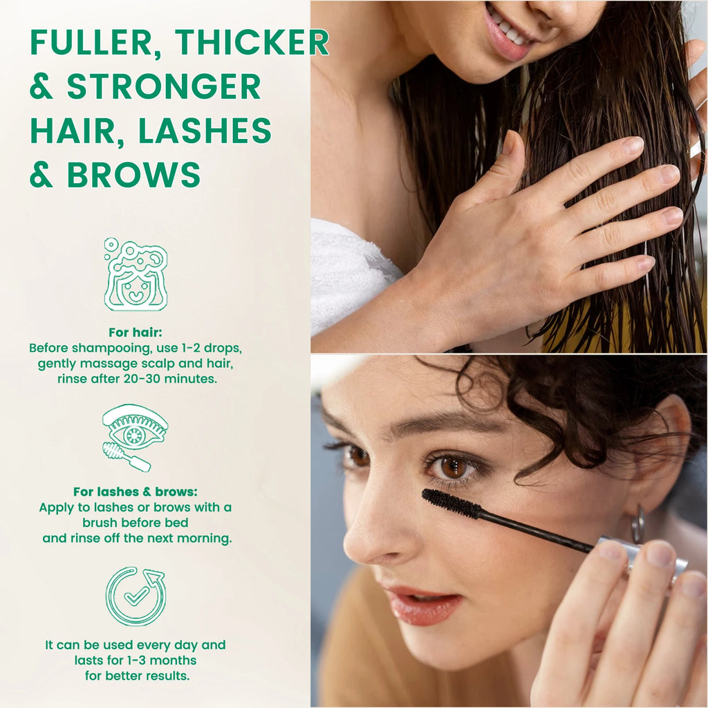 PHATOIL Organic Cold-Pressed Castor Oil 118ml/236ml (4/8 fl oz) - Unrefined for Hair, Eyelash & Nail Growth and Skin Moisturizer