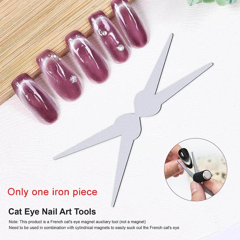 Y-Shaped Double-Head Cat Eye Nail Magnet 1/2-Pack French-Style DIY Magnetic Gel Polish Tool