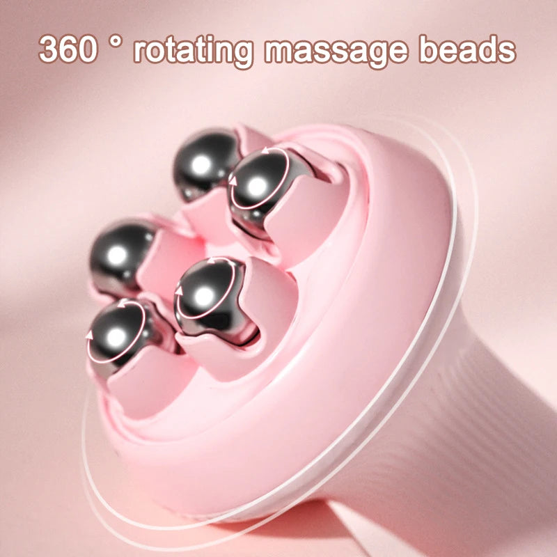 5-Bead Handheld Roller Massager for Legs & Abdomen - Muscle Relief & Abdominal Shaping, 7.5 x 7.5 x 14.5 cm (3 x 3 x 5.7 in)