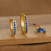 3-Pack 18K Gold Plated Stainless Steel Evil Eye Hoop Earrings with Blue Cubic Zirconia – 20mm (0.79 in) Cartilage Piercing Set for Women