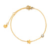 Women's Minimalist Thin Chain Bracelet with Cross, Crescent Moon & Star Charms – Adjustable Stainless Steel Layered Link