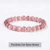 Natural Stone Beaded Bracelet 6/8/10mm — Obsidian Fluorite Quartz Jasper Stretch Yoga Bracelet for Women & Men