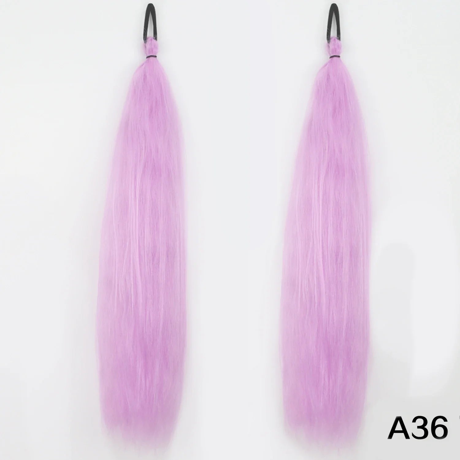 Braided Synthetic Ponytail Extension with Elastic Band – Long Kinky Straight High-Temp Hairpiece for Women & Girls (Pink Purple Blue)