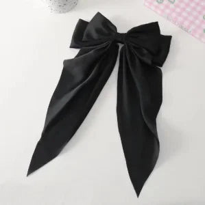 Satin Bow Hair Clips for Women & Girls – Elegant Ribbon Spring Barrette (1 or 2-Pack)