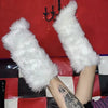 Women Over-the-Knee Faux Fur Snow Boots – Plush-Lined Slip-On Flat EVA Sole