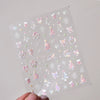 Gold Snowflake & Snowman 3D Self-Adhesive Christmas Nail Stickers with Rhinestones, 10.3 x 8 cm (4.06 x 3.15 in) Sheet