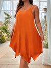 Plus Size Women's Strappy Asymmetrical Hem Midi Dress (XL-5XL) - Sleeveless Casual Summer Sundress