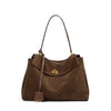 Rodeo Frosted Cowhide Genuine Leather Tote — Large Capacity Women's Shoulder Handbag
