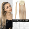 MRSHAIR 100% Remy Human Hair Clip-In Wrap-Around Ponytail Extension Straight — Blonde, Brown, Black