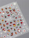 Pink Christmas Tree 5D Embossed Nail Art Stickers – Snowflake & Star Self-Adhesive Decals (4.06 x 3.15 in / 10.3 x 8 cm)