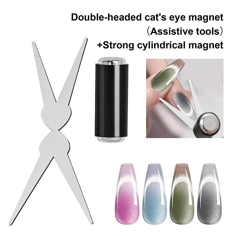 Y-Shaped Double-Head Cat Eye Nail Magnet 1/2-Pack French-Style DIY Magnetic Gel Polish Tool