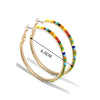 Geometric Large Circle Hoop Earrings for Women – Gold Statement Hoops 4.5 cm (1.77 in) Boho Fashion Jewelry, 1 Pair