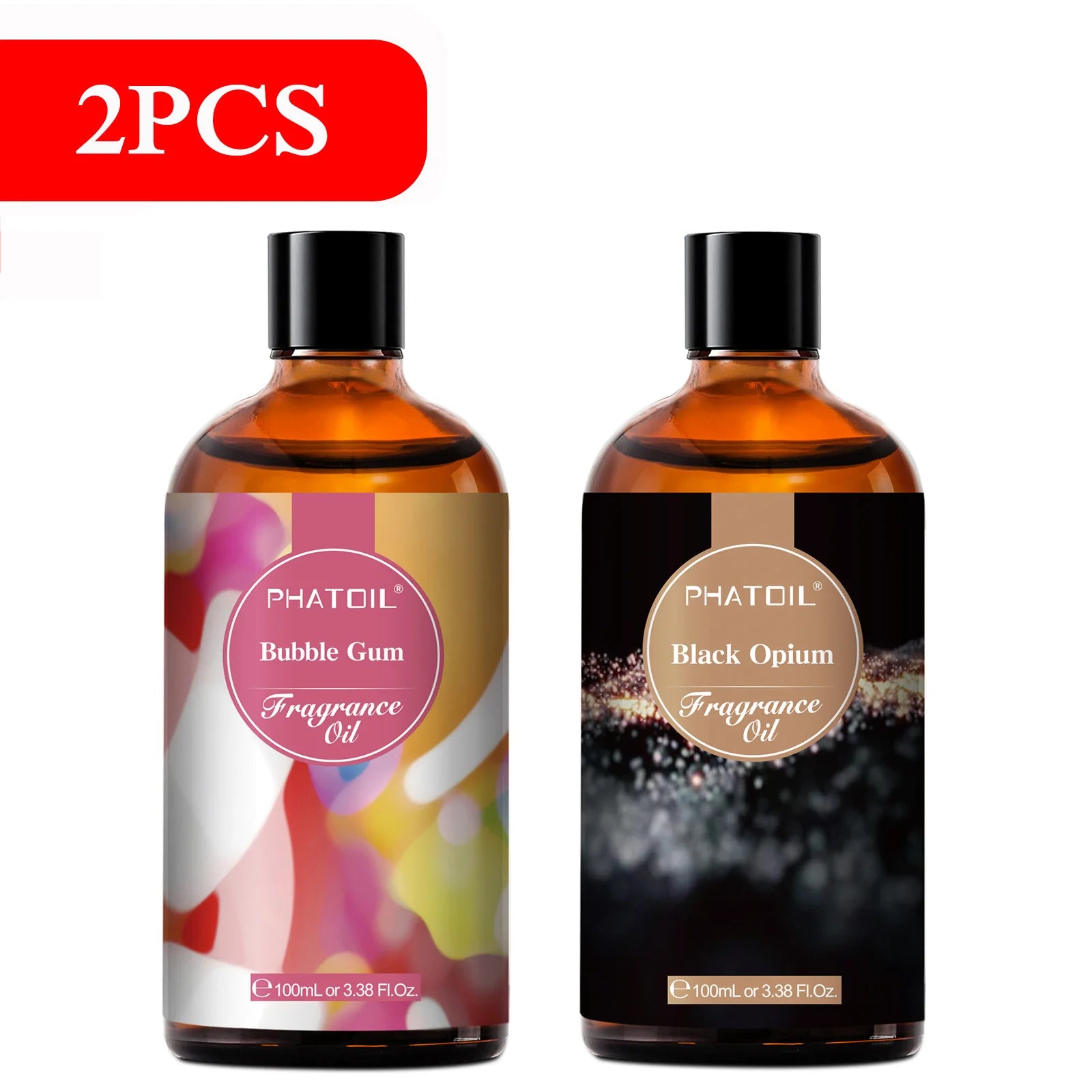 PHATOIL 100ml (3.4 fl oz) Fragrance Oil – Coconut & Vanilla, Bubble Gum, Sea Breeze, White Musk – Aromatherapy Oils for Candles, Soap Making & Diffusers