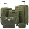 Softside 5-Piece Luggage Set – 20" (51 cm), 24" (61 cm), 28" (71 cm) Spinner Suitcases with Duffel & Toiletry Bag, TSA Lock, Oxford Fabric