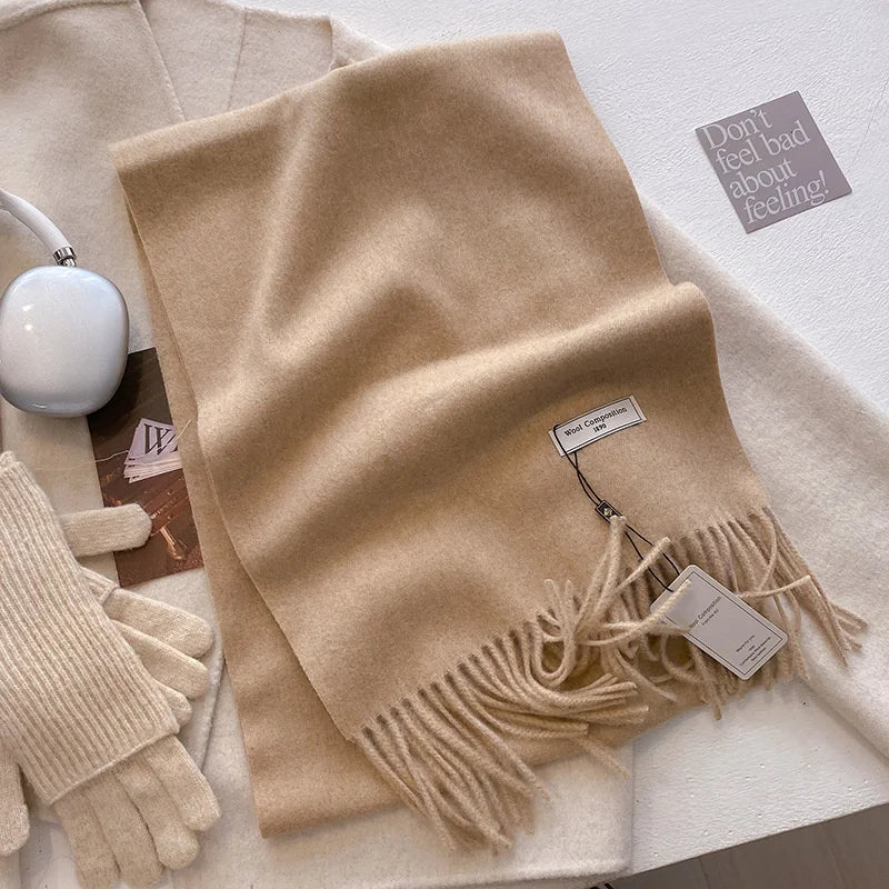 SENAIFEI Luxury Winter Wool Scarf for Women – Cashmere-Feel Pashmina Shawl Wrap, Thick Soft 30 x 200 cm (11.8 x 78.7 in)