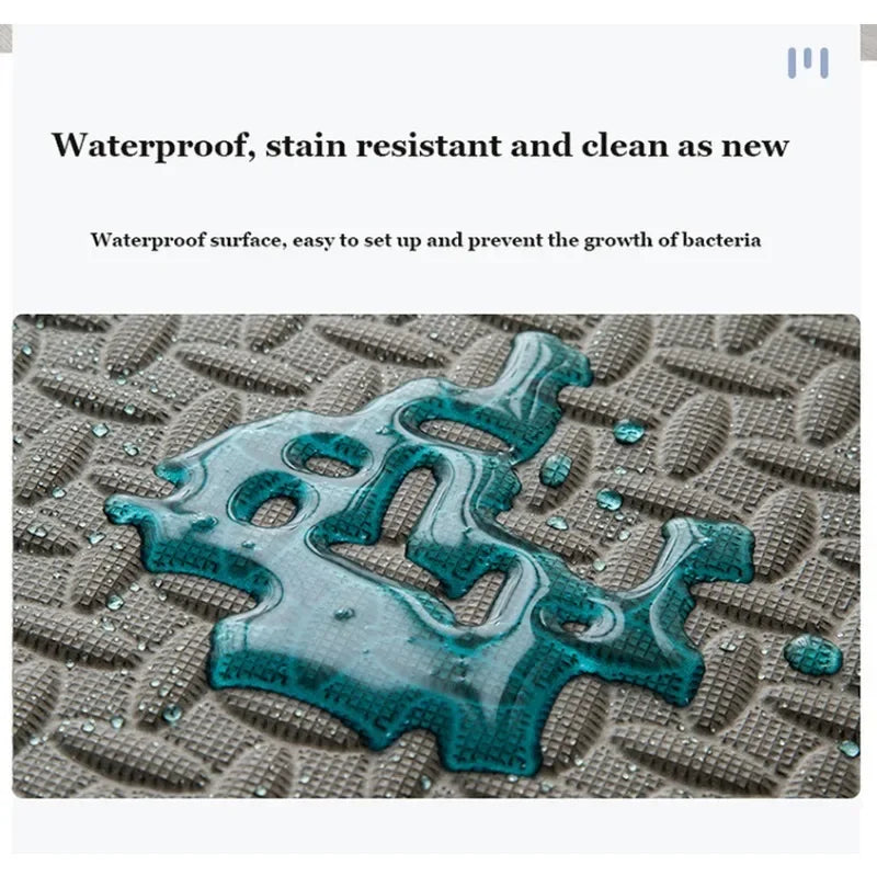 16-Pack 30 x 30 cm (11.8 x 11.8 in) EVA Interlocking Floor Tiles – Non-Slip Leaf Grain for Gym, Yoga & Playroom