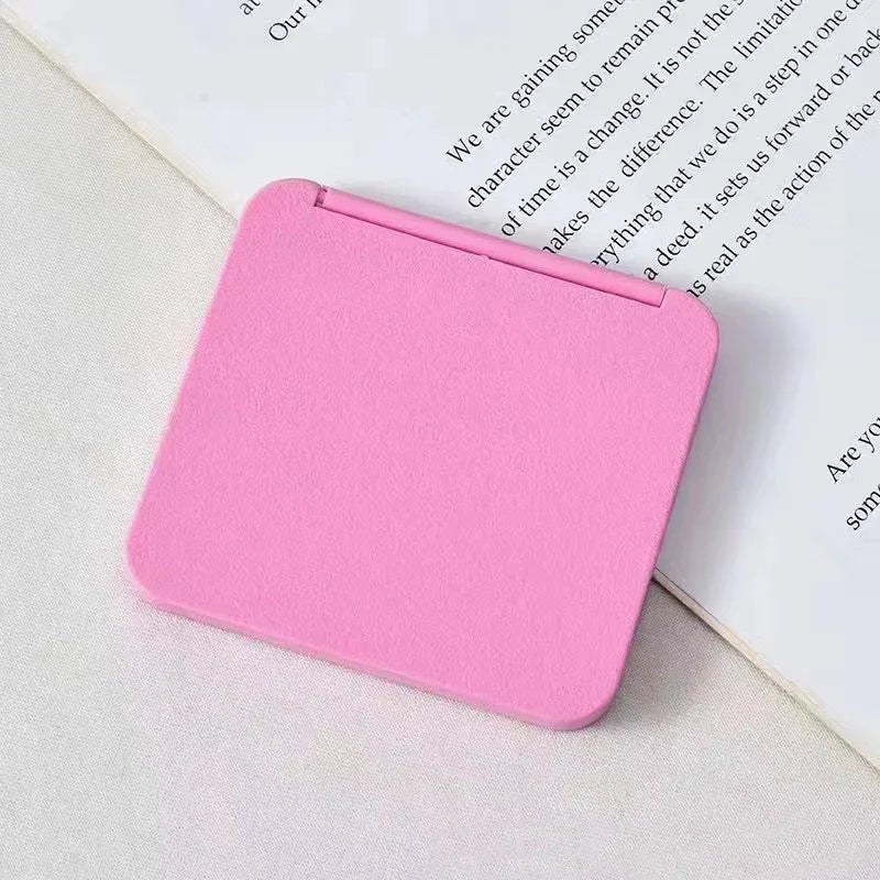 Double-Sided Mini Pocket Makeup Mirror Portable Compact Hand Mirror for Women & Girls Cute Square Design Multiple Colors