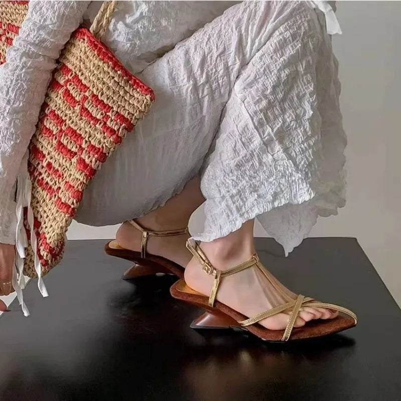 Women's Patent Leather Slingback Sandals - Mid Heel 3–5 cm (1.2–2.0 in) Buckle Strap Wedding & Formal Heels