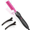 Pink Electric Hot Comb Hair Straightener for Hair, Beard & Wigs – Portable Wet/Dry Heat Press Styling Tool