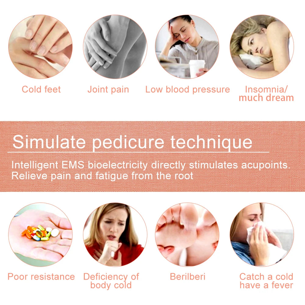 EMS Foot Massager Pad – Electric Pulse Sole Massager for Sore Feet, Leg Cramps & Improved Blood Circulation