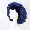Women's Satin-Feel Polyester Sleep Bonnet with Adjustable Tie, Elastic Shower Hair Cover — One Size Fits Most