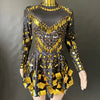 High-Stretch A-Line Summer Dress for Women — Long Sleeve Elegant Evening & Party Dress