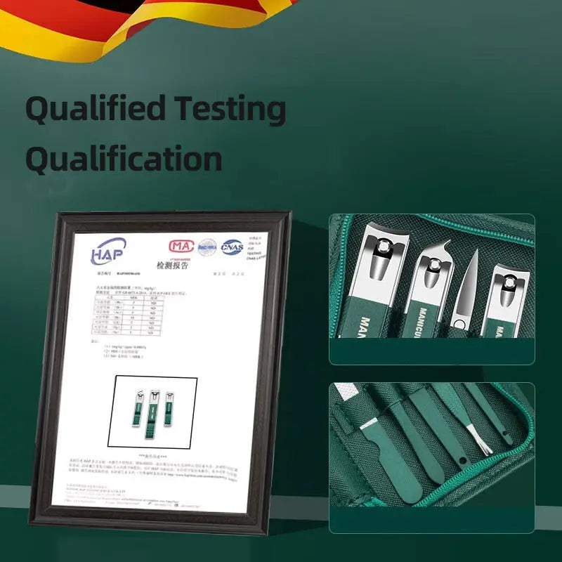 6-9 Piece Stainless Steel Manicure & Pedicure Set with Leather Case - Professional Nail Clippers & Grooming Tools Gift