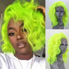 Short Wavy Lace Front Synthetic Wig for Women — 12–18 in (30–46 cm) Cosplay Bob in Silver, Brown, Pink, Blue