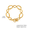 316L Stainless Steel Chunky Chain Bracelet for Women 18K Gold Plated Waterproof Stackable