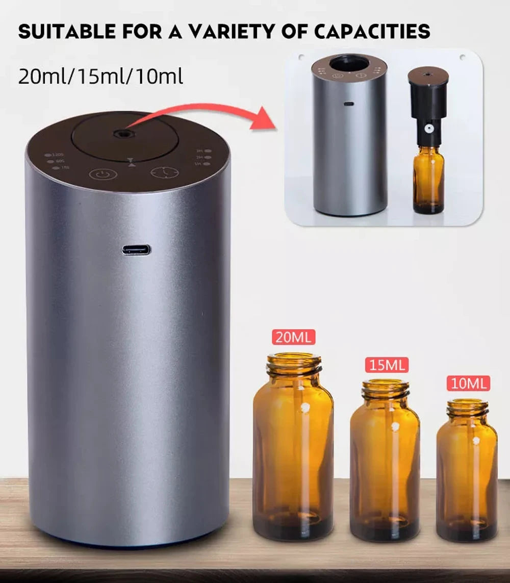 Electric Nebulizer Aroma Diffuser – Portable Scent Machine for Car & Home, Essential Oil Vaporizer