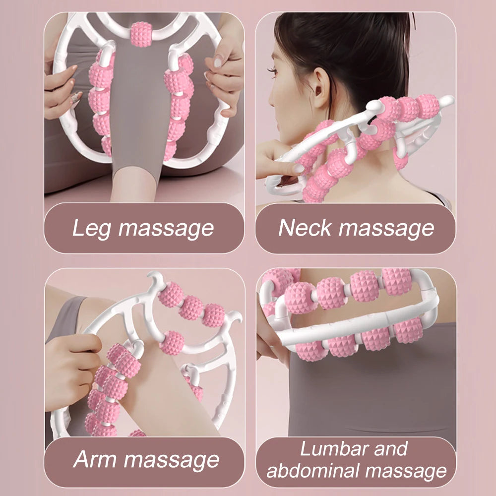 12-Wheel Manual Leg & Body Massage Roller – Full-Coverage Thigh, Calf & Arm Muscle Relief