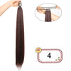 28-Inch (71 cm) Synthetic Ponytail Extension with Elastic Band - Braided Wraparound Hairpiece, Silky Straight Heat-Resistant Fiber, Black/Brown