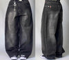 Women's Street Vintage Harajuku Wash Blue Baggy Multi-Pocket Wide-Leg Denim Jeans High Waist