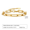 Waterproof Stainless Steel Link Chain Bracelet for Women - Gold-Plated Stackable Fashion Gift