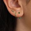 3-Pair Zircon Huggie Hoop Earrings for Women, 8mm (0.31 in) Stainless Steel Cartilage Piercing Set