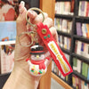 Santa and Reindeer Resin Christmas Keychain - Cute Cartoon Pendant Key Ring Charm for Backpack Purse Ornament