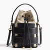 Women's Small Hollow-Out PU Leather Bucket Crossbody Bag Luxury Shoulder Handbag