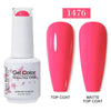Red Semi-Permanent UV Gel Nail Polish 15ml (0.5 fl oz) Top & Base Hybrid