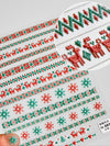 Pink Christmas Tree 5D Embossed Nail Art Stickers – Snowflake & Star Self-Adhesive Decals (4.06 x 3.15 in / 10.3 x 8 cm)